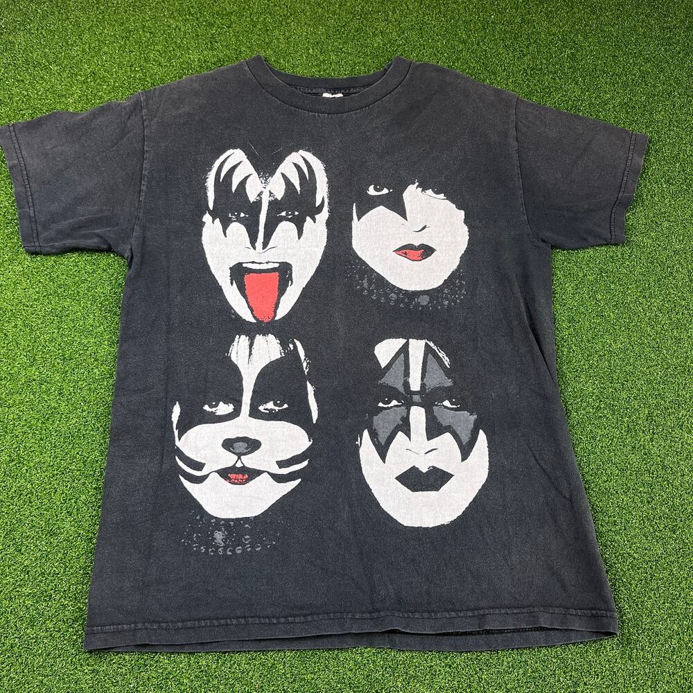 Vintage Y2K Kiss Alive 35 I Was There Tour Faded Black Front/Back Graphic T Sz L